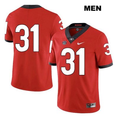 Men's Georgia Bulldogs NCAA #31 Reid Tulowitzky Nike Stitched Red Legend Authentic No Name College Football Jersey ELA0554EJ